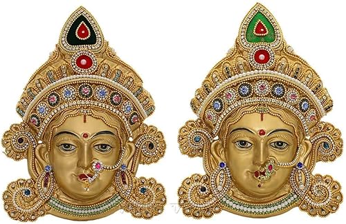 Vedic Vaani Goddess Laxmi Devi Face Idol Mukhota For Vara lakshmi Margashirsha Vratha Pooja