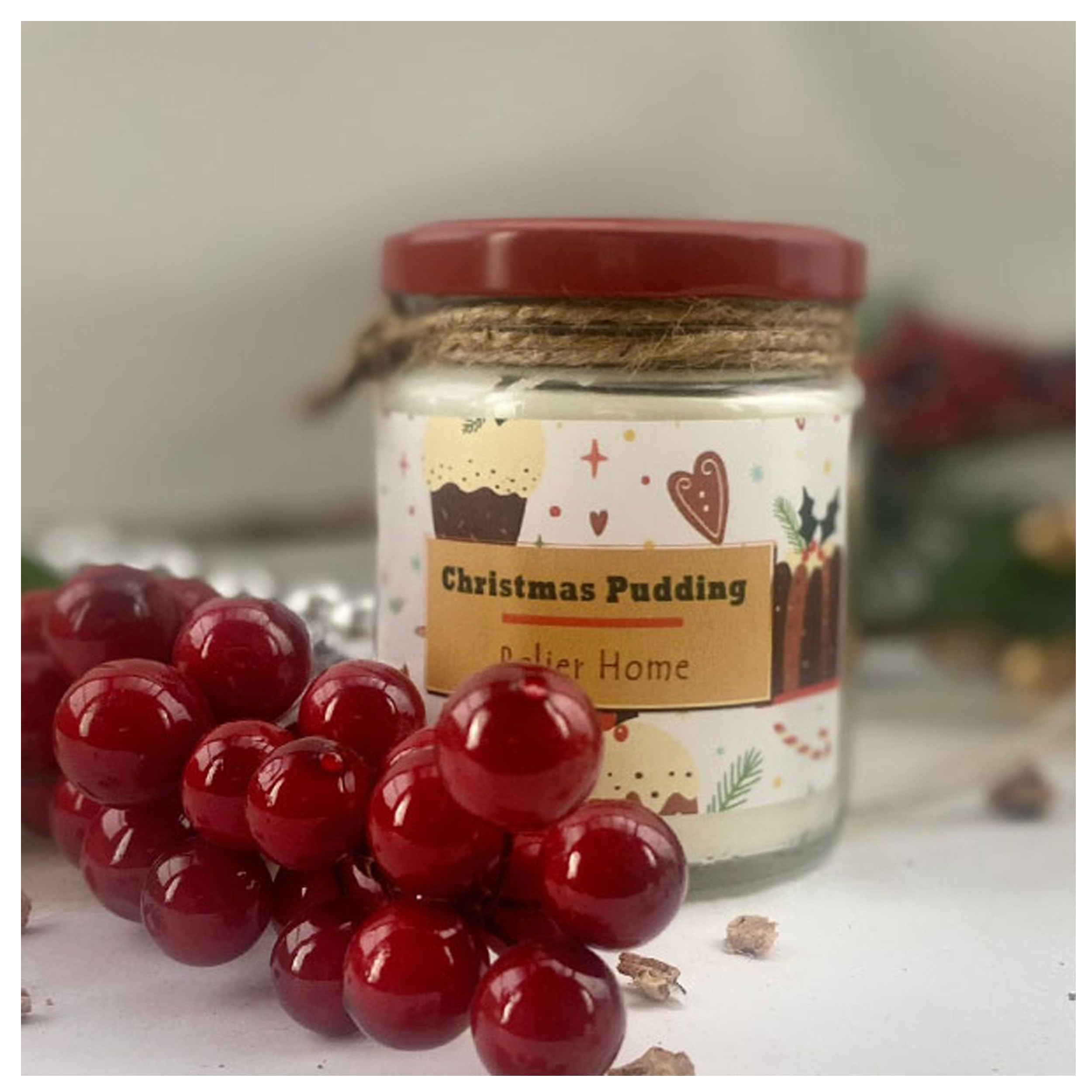 Vela Aromatica Navidad de Cera de Soja Vegetal con aroma "PUDDING"