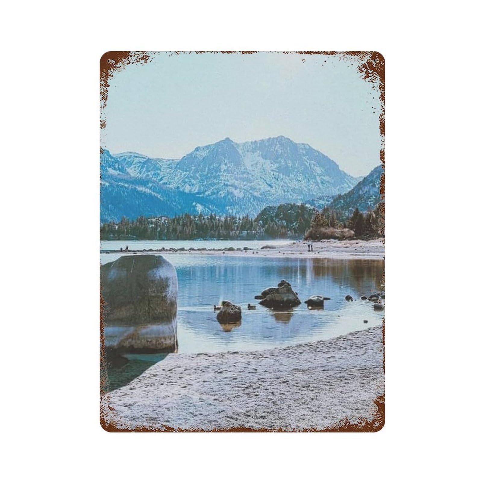 xiaoxiaoshen June Lake Wall Decor Art Metal Tin Poster Modern Home Decor Art Home Bar Shop Decorations Vintage Sign 40x30cm