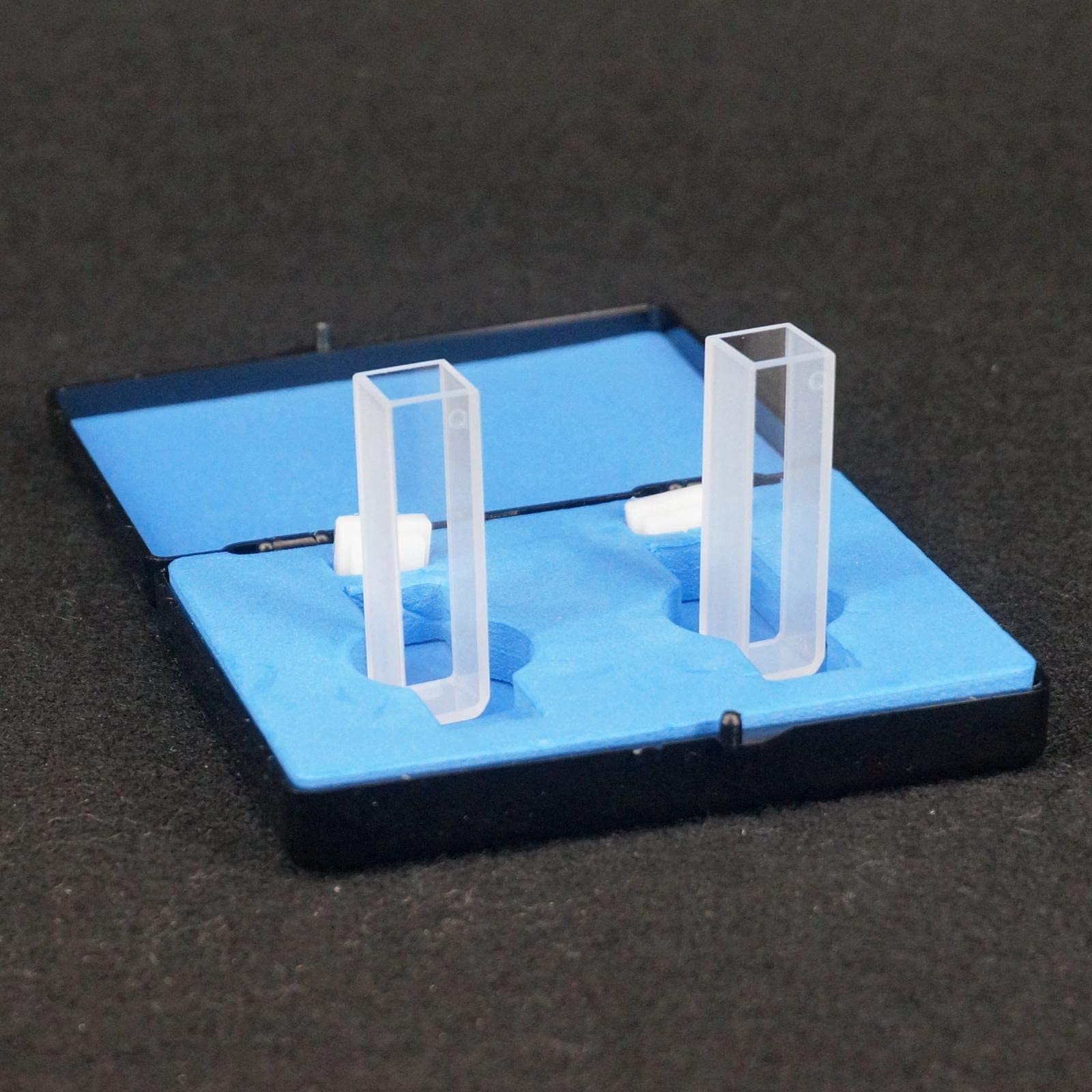 2 cuvette al quarzo JGS1 con coperchio, lunghezza del percorso 10 mm, for spettrofotometri