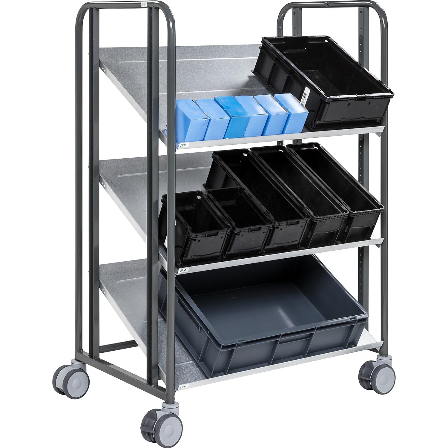 Chariot de préparation E-Commerce - 3 étages - 877 x 638 x 1300 mm (L x l x H)