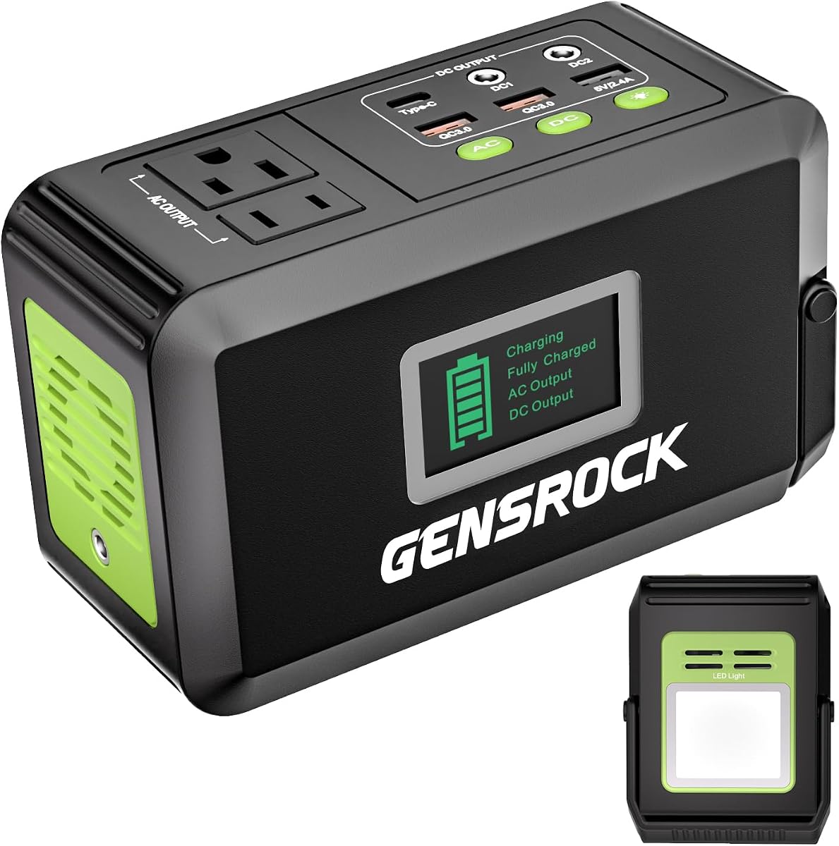 GENSROCK Portable Power Bank, 24,000mAh Portable Laptop Charger | 150W Peak AC Outlet, 8-Port Compatible with iPhone Series, MacBook, Dell, Samsung for Outdoor Camping Home Office Emergency.