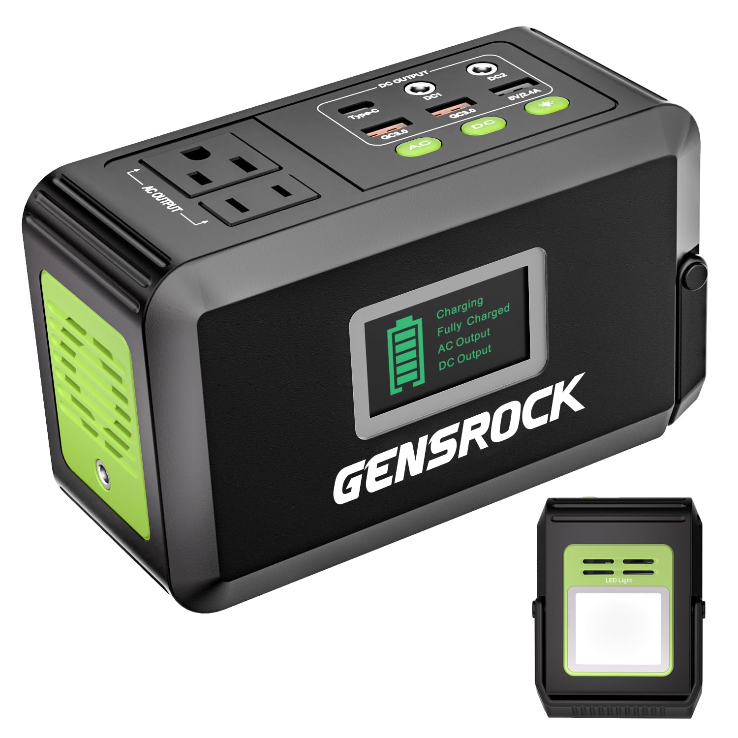 GENSROCK Portable Power Bank 24 000mAh Portable Laptop Charger with 150W Peak AC Outlet 8-Port Compatible with iPhone