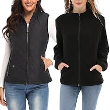 Argstar Women's Quilted Vest & Women's Fleece Jacket Color - Black, Size - Large