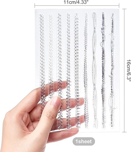 Miniatura 9 de GLOBLELAND Línea divisoria - Sello transparente de estilo europeo de encaje de silicona transparente, ramo, borde de borde, sello de goma para