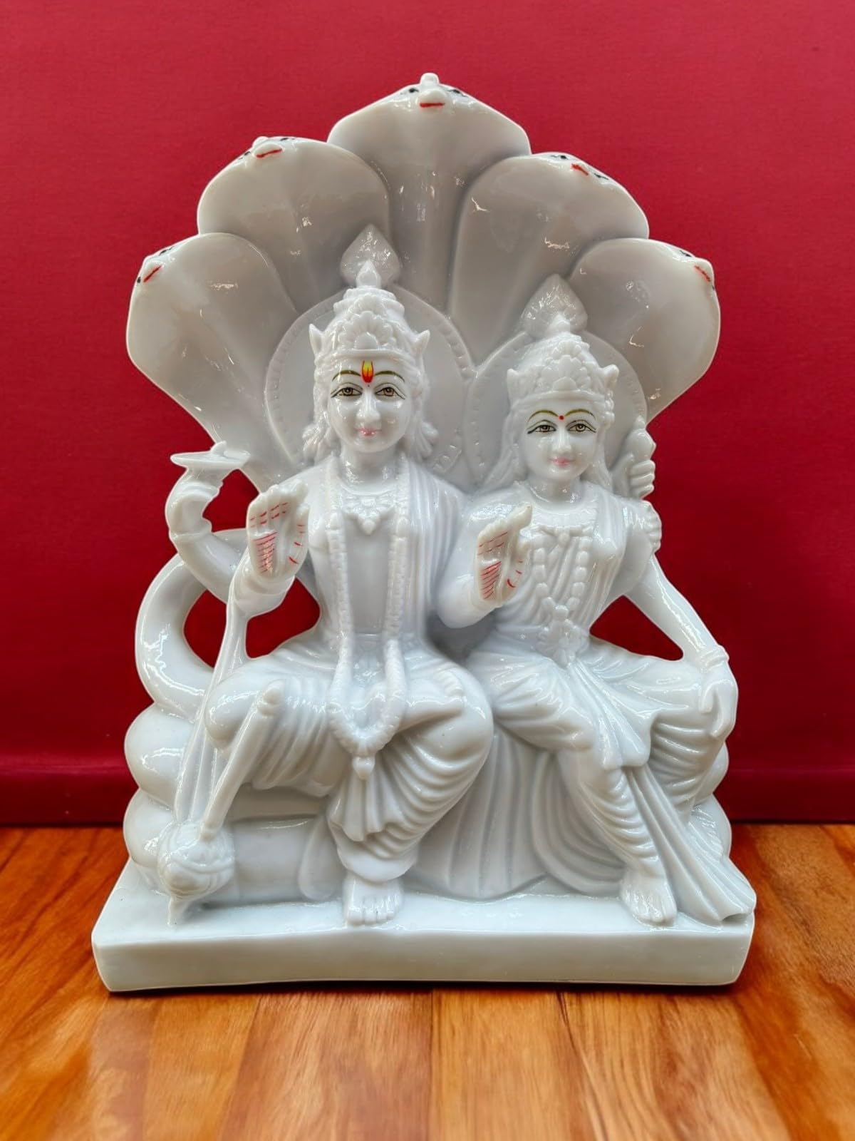 Buy CRAFTFUSION Marble Lord Vishnu Laxmi Statue Goddes Vishnuu