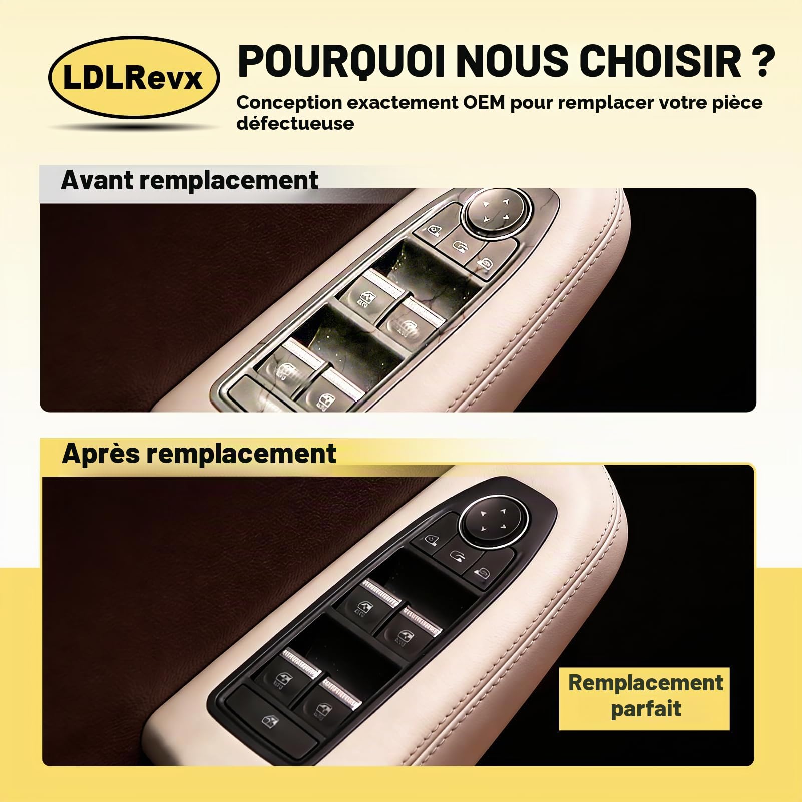 Interrupteur Commutateur Lève-Vitre Conducteur Gauche pour Renault Clio V Captur II 254015831R Bouton de Contrôle Électrique Des Vitres 25401-5831R
