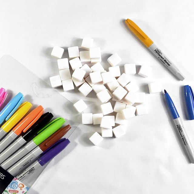 Foto 7 de 8 de Dados de Juego de Mesa en Blanco Personalizables de 50 Piezas, Blanco