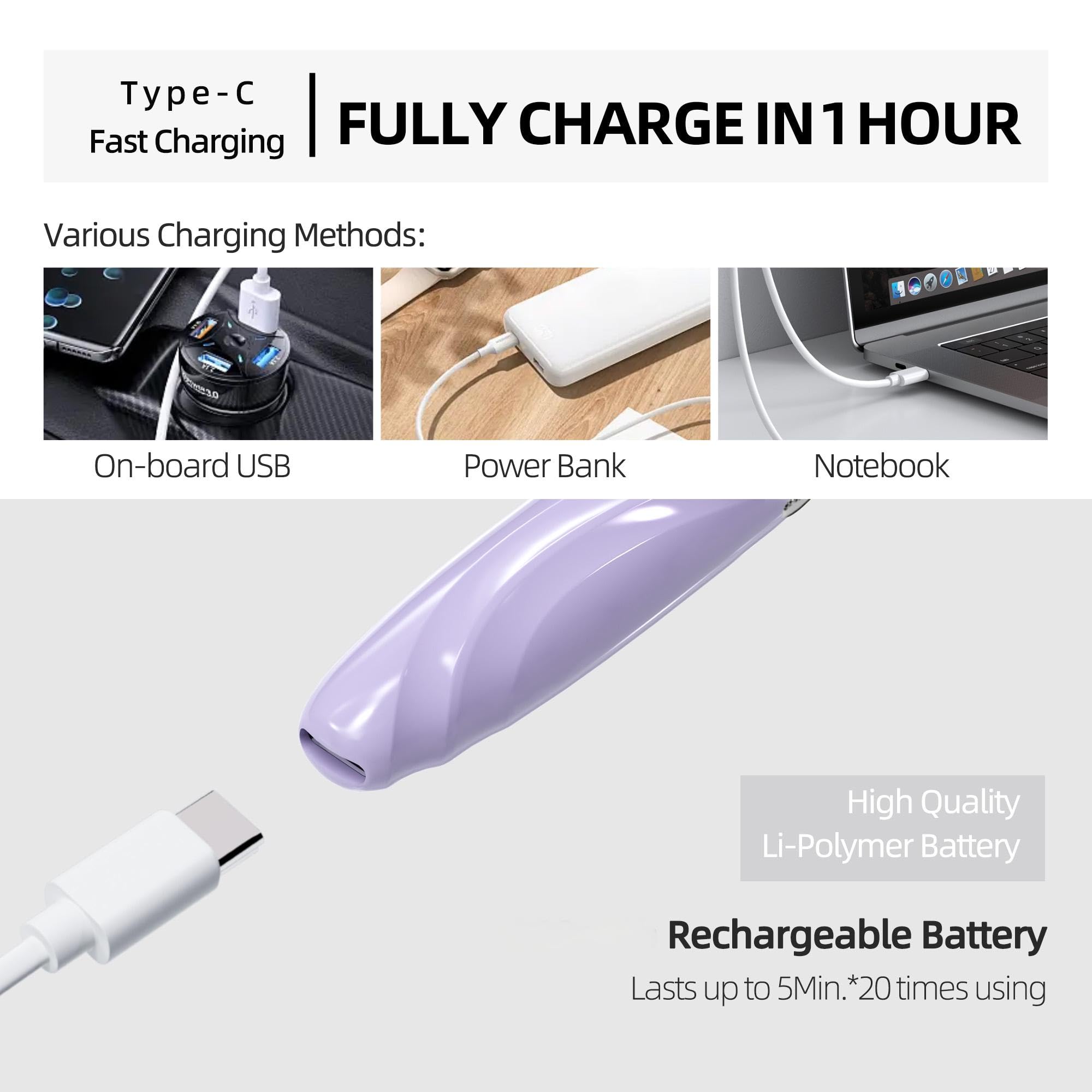 Heated Eyelash Curler, S600 Heated Lash Curler, Accurate Temperature Control Electric Eyelash Curler Heated Curlers - Intelligent Power Off, Long Lasting (Lavender Mist/Silver, S600-148MM)