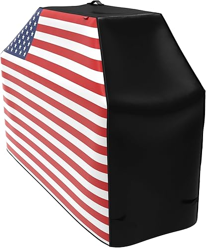 Vista 94 de Cubierta resistente para parrilla de gas impermeable de 52 pulgadas para parrilla de gas Weber Char-Broil Coleman, color beige Beige,Bandera