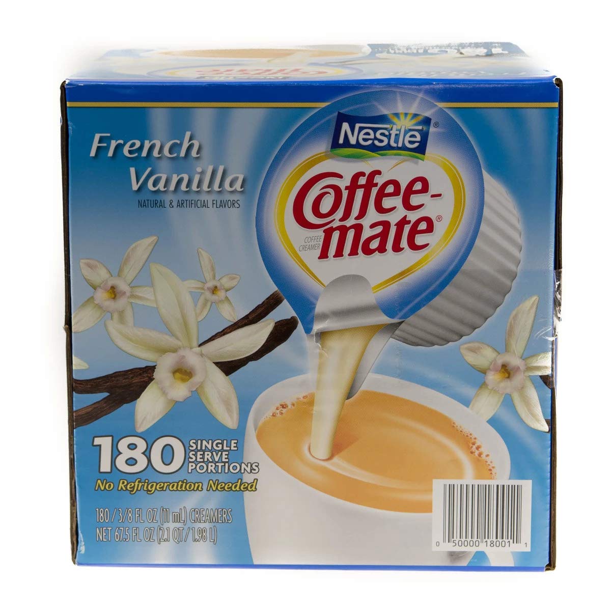 Nestlé® Coffee-mate Liquid Creamer Singles, French Vanilla, 0.38 Oz, Box Of 180 Singles