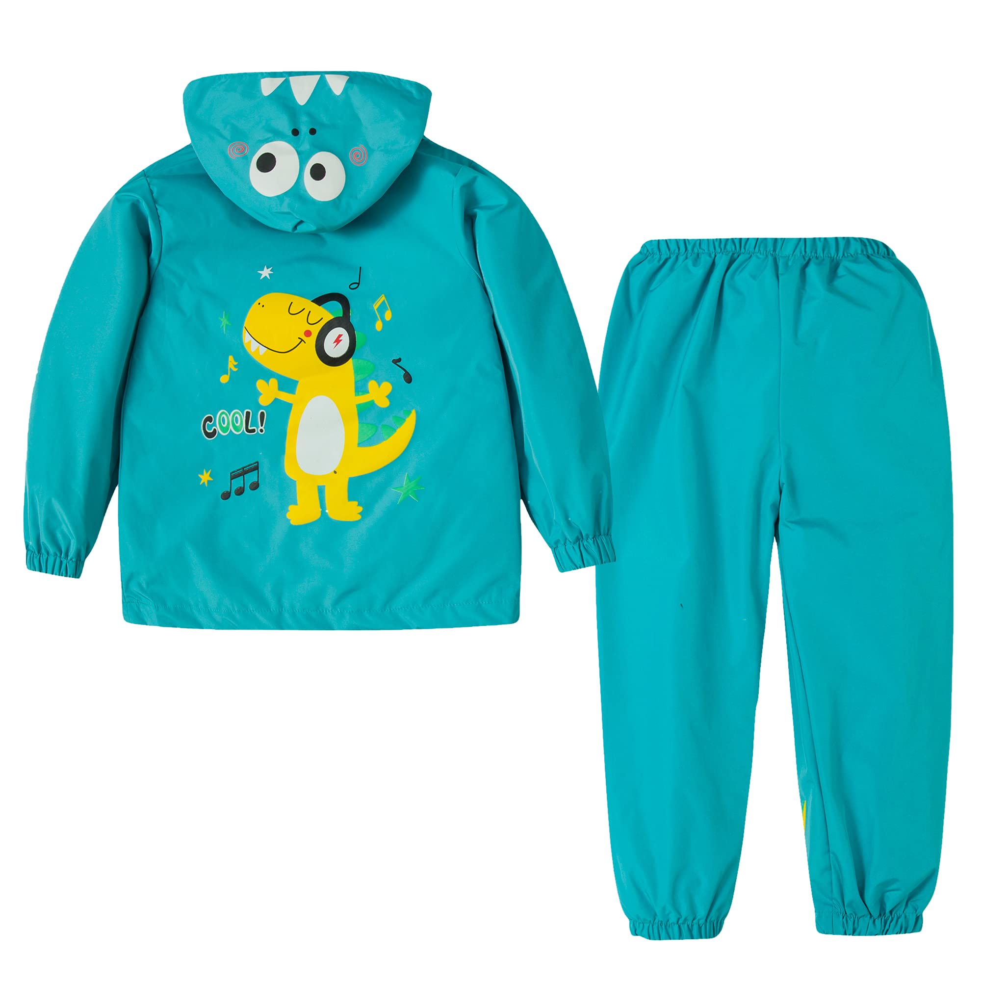 LZH Boys Raincoat Bambini Bambini impermeabili Girls con cappuccio, Pantaloni Giacca Vestito leggero 2 pezzi Set