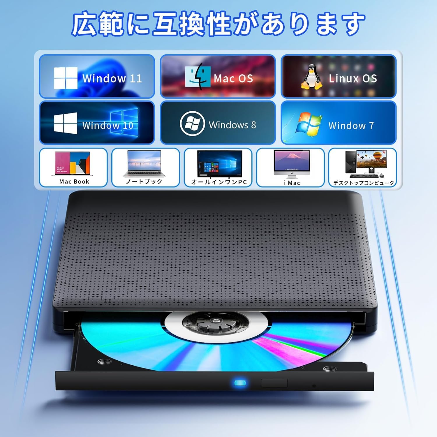 Amazon.co.jp: ブルーレイドライブ外付け blu-rayプレイヤー再生読み書