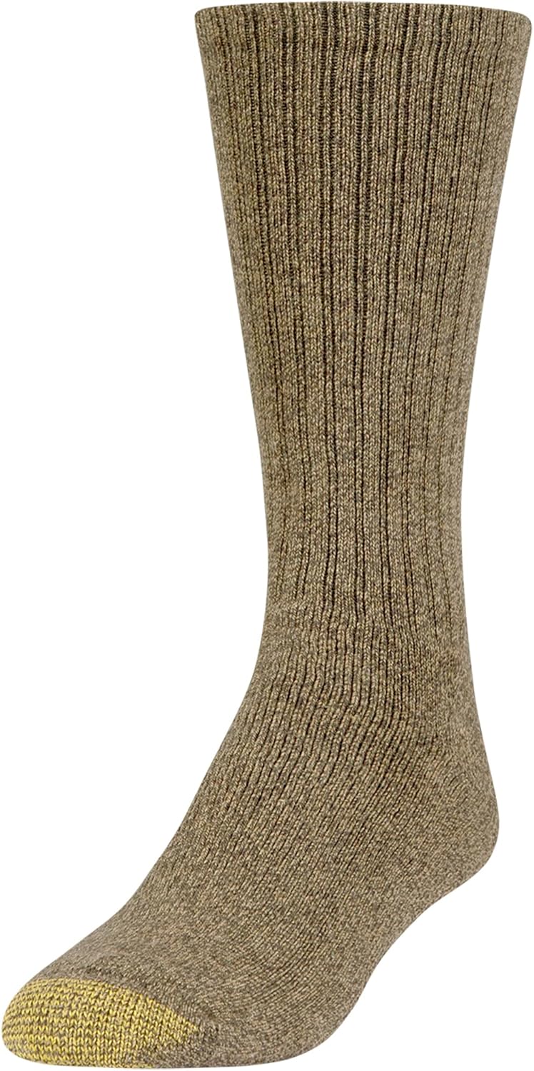 Gold Toe Men's Uptown Crew Socks, 3Pairs, Olive/Tobacco, Large Buy
