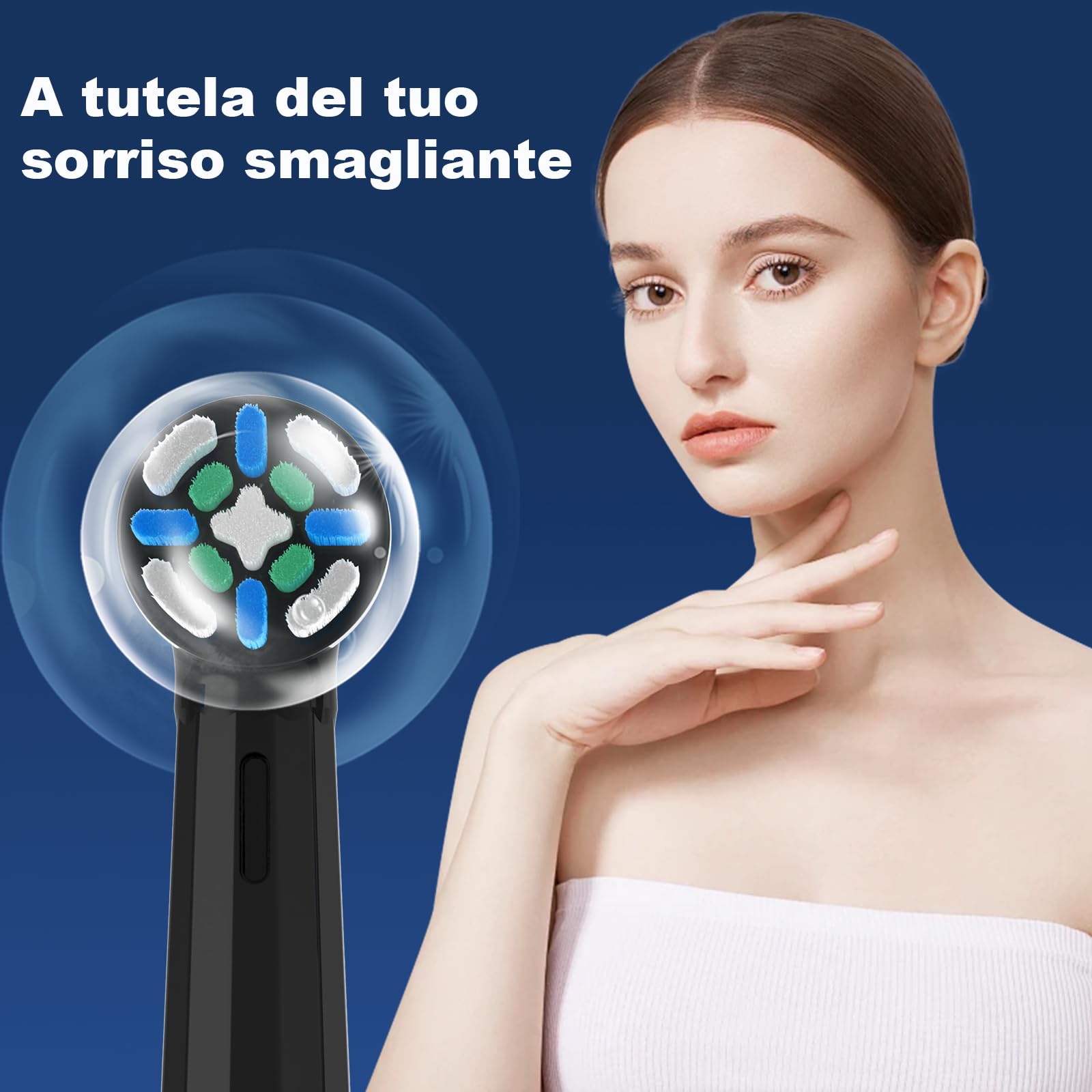 8 Testine di Ricambio Compatibili con Oral B IO 3N/3/4/5/6/7/8/9/10 Series Spazzolino elettrico IO, testina Spazzolino Compatibile con Oral B IO (Nero)
