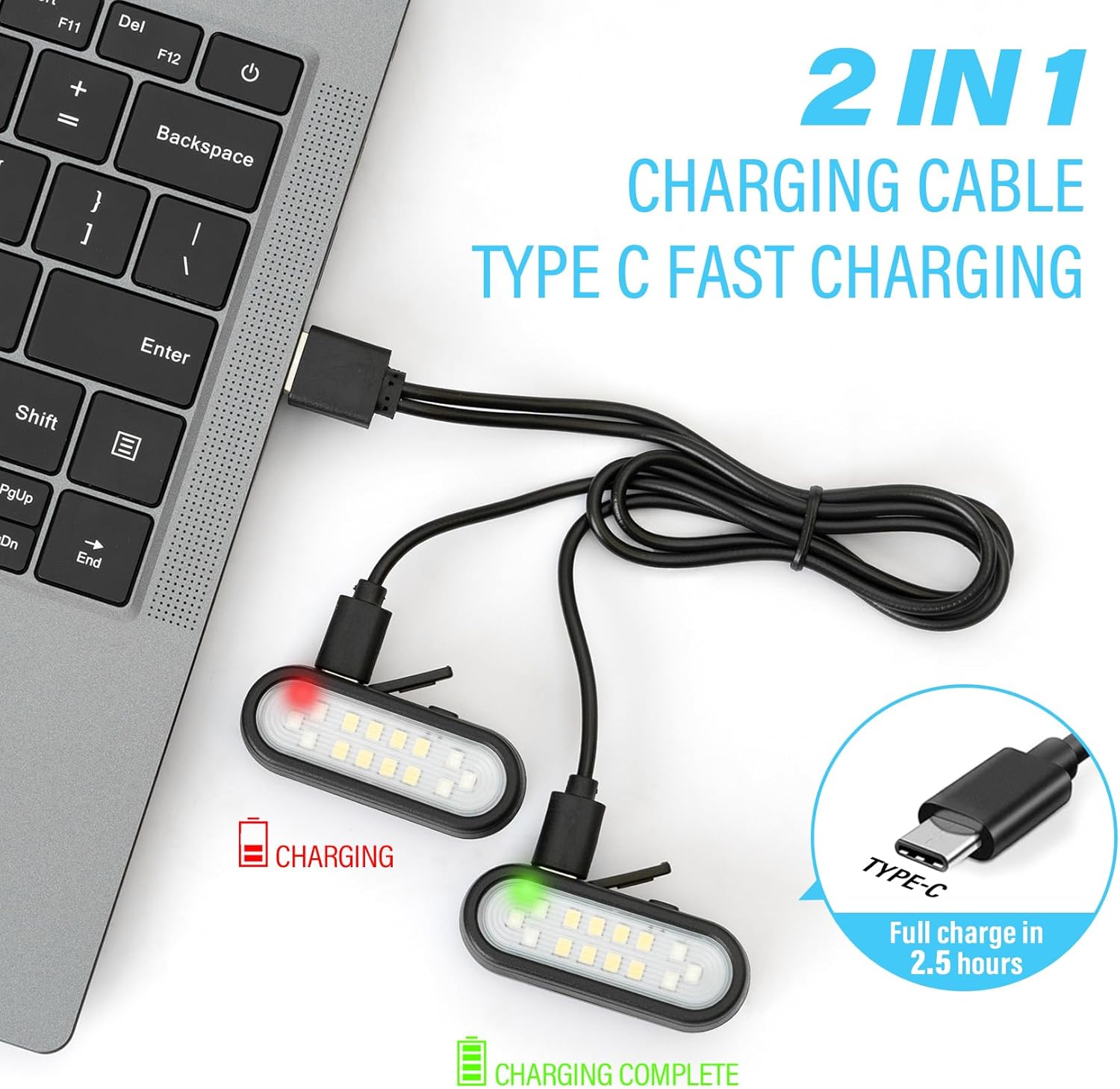 Yaklim Running Light, 2 Pack Clip on Flashlight for Runners Rechargeable Safety Lights for Walking at Night Hands Free Emergency LED Flashlight Work Light Warning Flashing Camping Hiking Walking Dog - Image 2