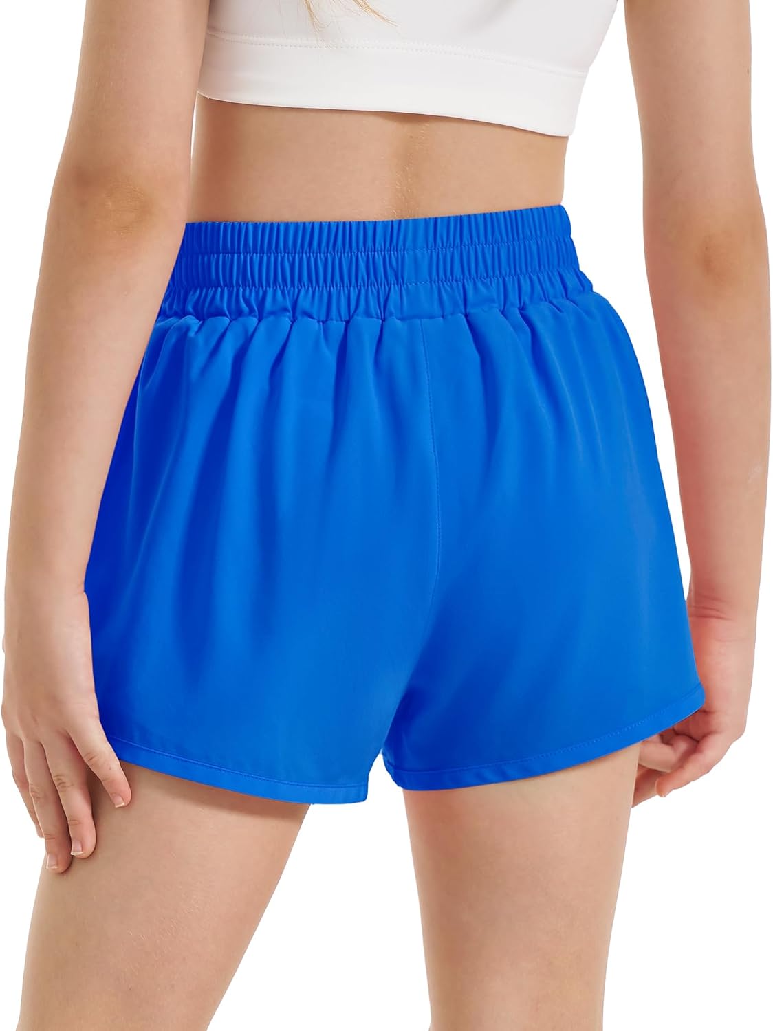 Stelle Girl's Athletic Shorts with Liner Zipper Pockets Elastic Waist Running Shorts Sports Active Shorts for Teen Kids - Image 2