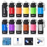 CASTNOO 12-Pack Small Keychain Flashlights, LED Pocket Keychain Light with White Light, Waterproof USB Rechargeable Mini Flashlights in Bulk for Kids and Adults Emergency, Camping, Night Reading