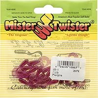 Vista 3 de Mister Twister Lil Bit / Gancho de pesca amarillo de 1 pulgada - 1 paquete