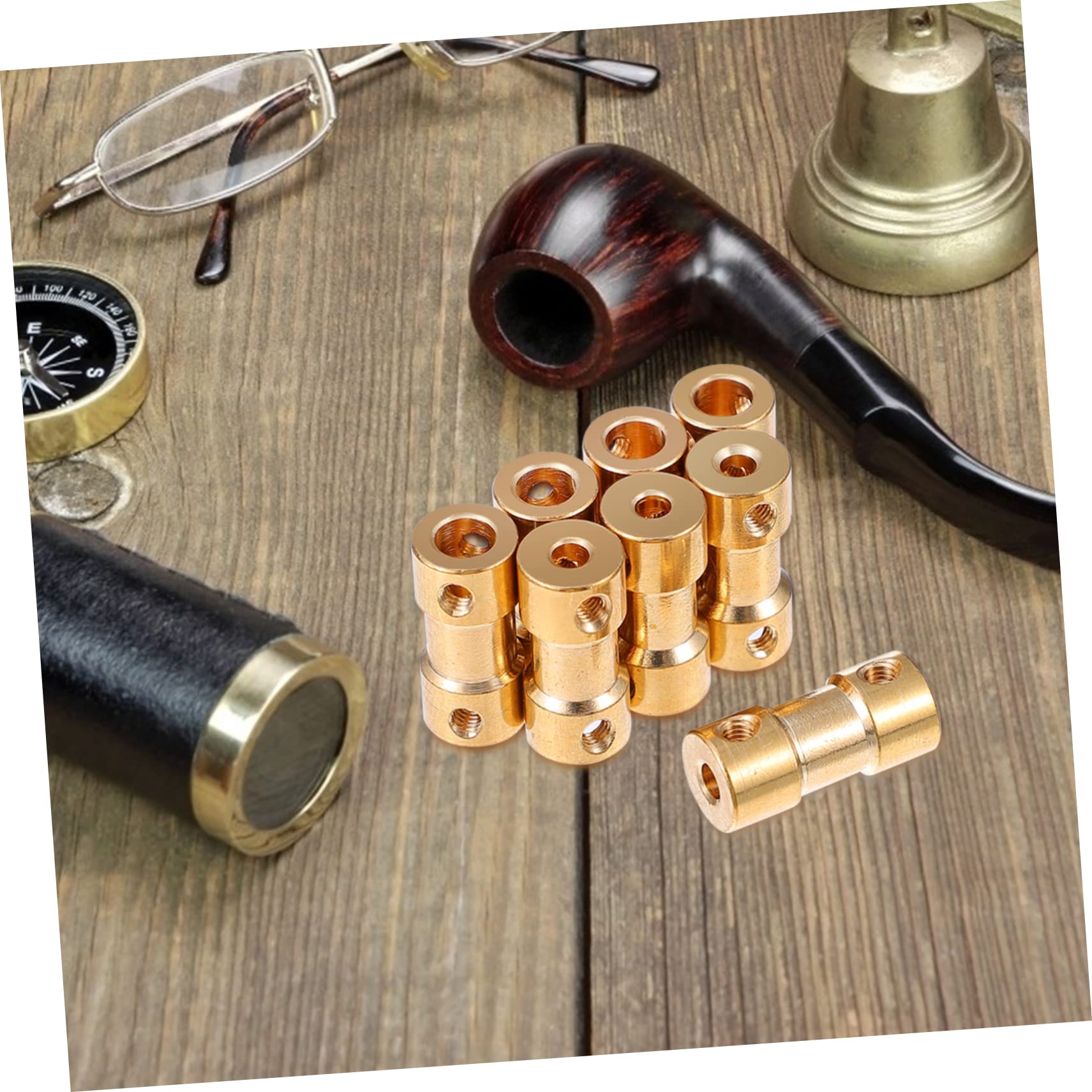 MUCKLILY 8pcs DIY Model Shaft Coupling Brass Connector 3mm-5mm for Model Car Airplane Shaft Coupler