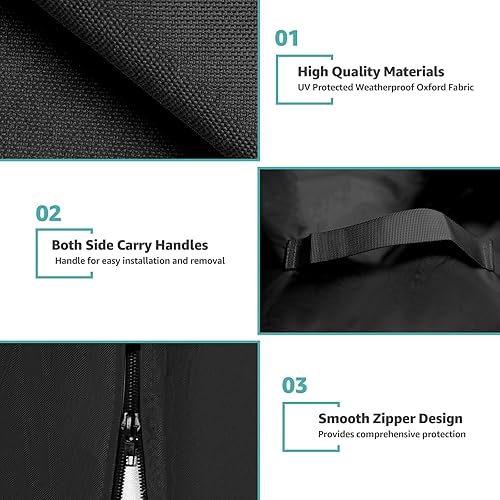 Miniatura 8 de Funda para columpio de porche, 56 x 32 x 25 pulgadas, cubierta impermeable para columpios de patio, cubierta de columpio de patio, protección para