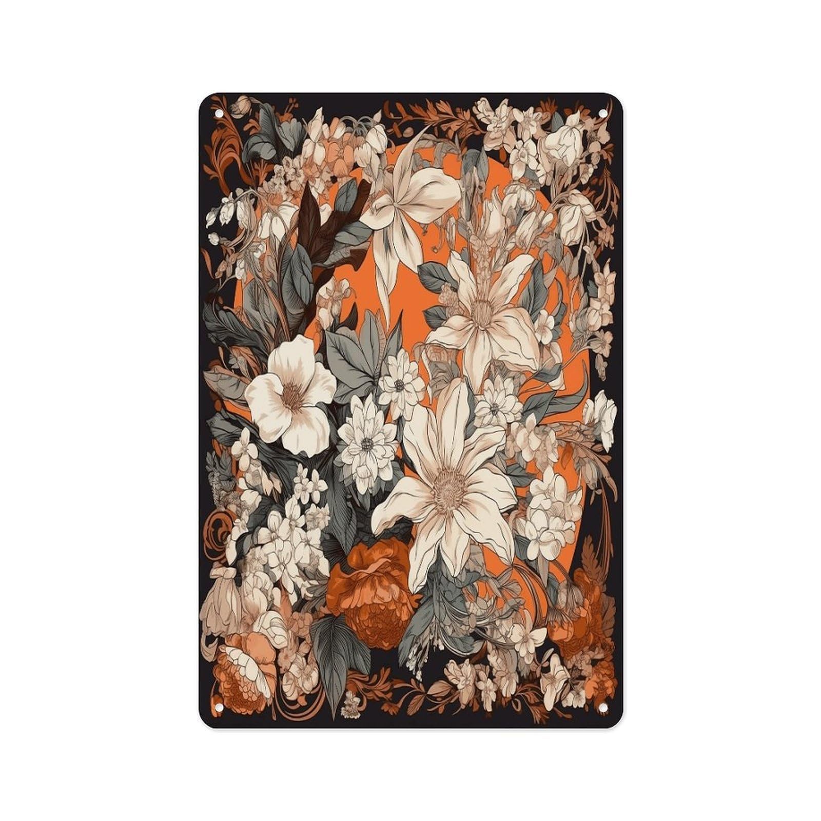 Fekiloot Style Orange And White Wall Decor Metal Signs Tin Signs Poster