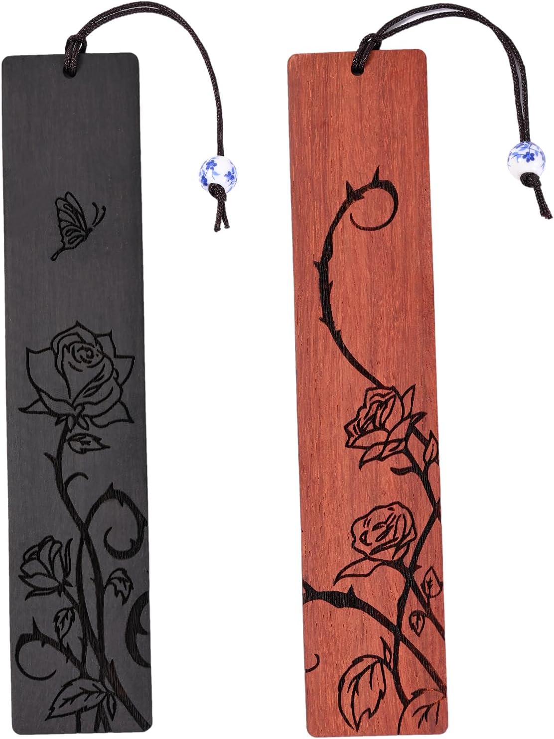 Cute Bookmarks for Women, Pretty Flower Bookmarks Rose Wooden Book Markers for Women, Bookish Gifts (Rose) - Image 4