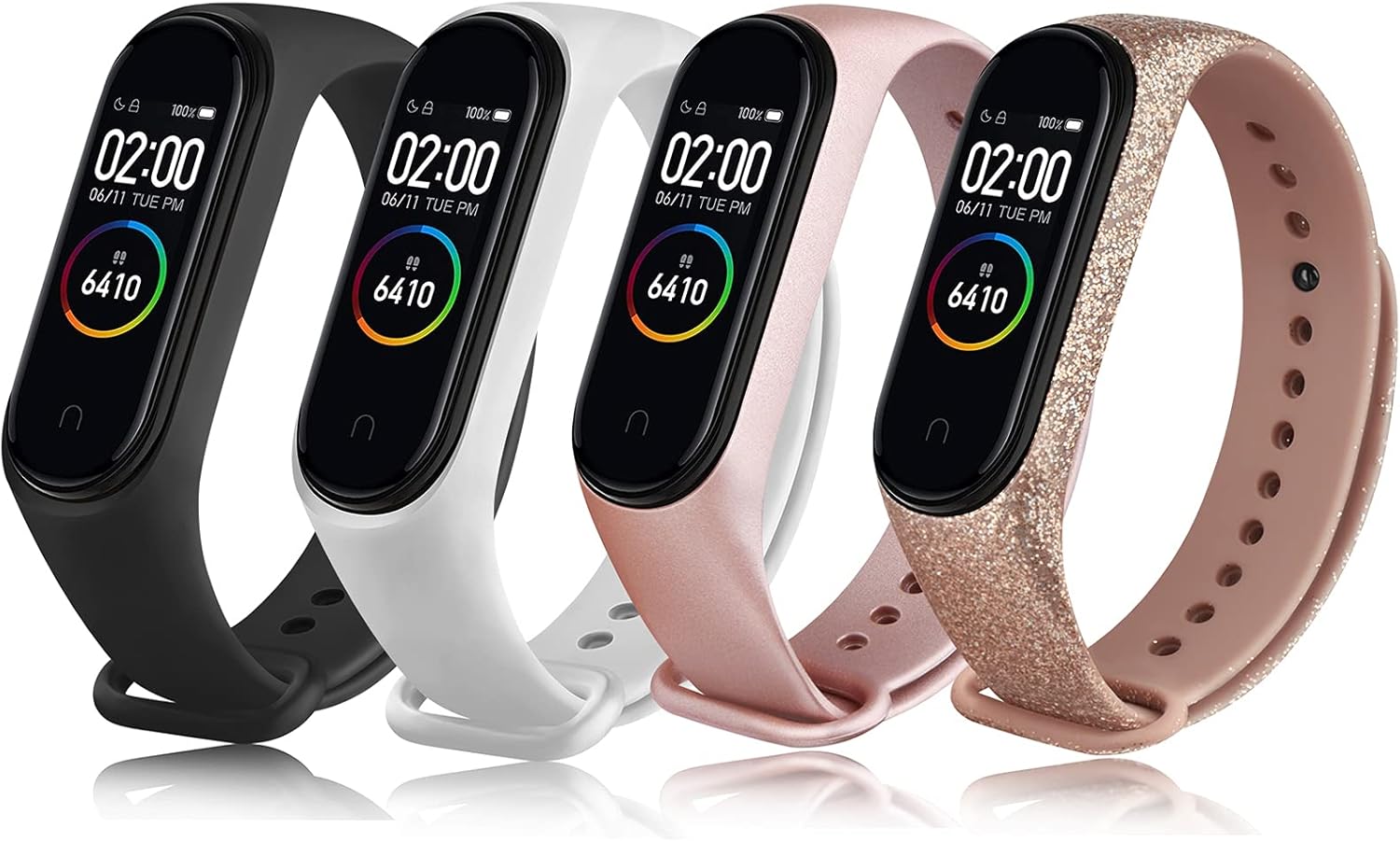Mugust 8 Cinturini In Silicone Per Xiaomi Mi Band 4 E Mi Band 3 – Morbidi, Traspiranti, Regolabili (155-216mm), Multicolore