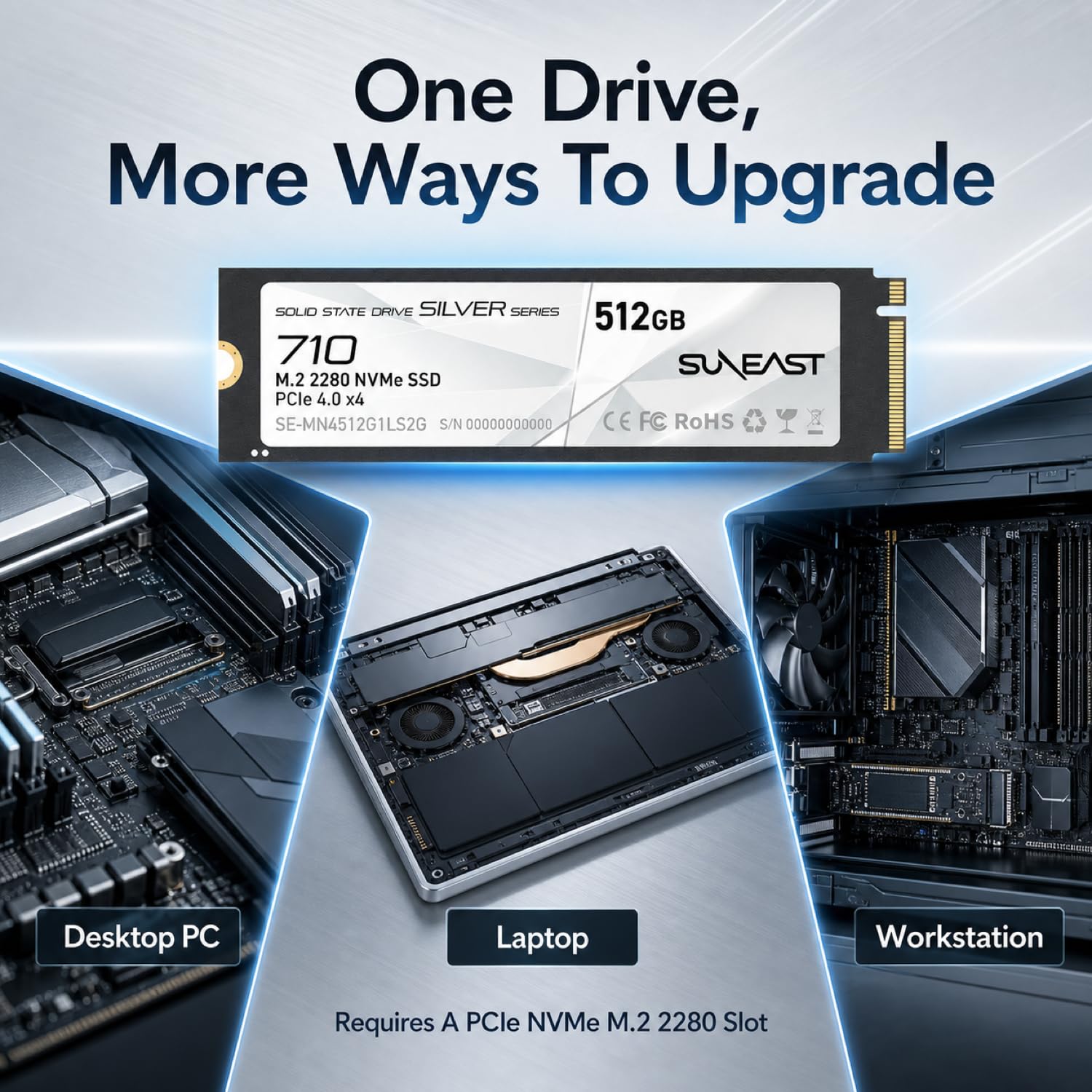Amazon | SUNEAST 512GB M.2 2280 PCIe4.0 NVMe Gen4x4 ゲーミングSSD