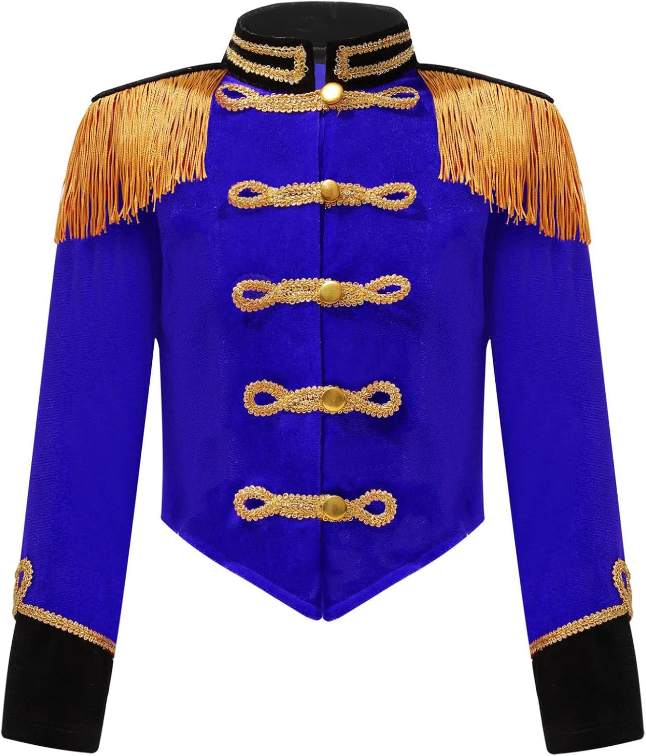 Kids Girls Drummer Major Conductor Marching Band Long Sleeve Jacket Tailcoats for Carnival Party