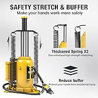 Vista 4 de YELLOW JACKET Pneumatic Air Bottle Jack 20 Ton with Manual Hand Pump and Air Pump for Heavy Duty Auto Trucks