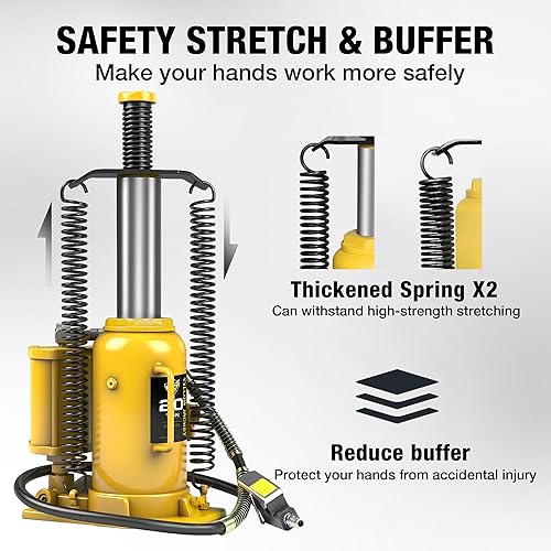 Miniatura 4 de YELLOW JACKET Gato neumático de la botella de aire de 20 toneladas con la bomba manual y la bomba de aire para los camiones pesados del coche