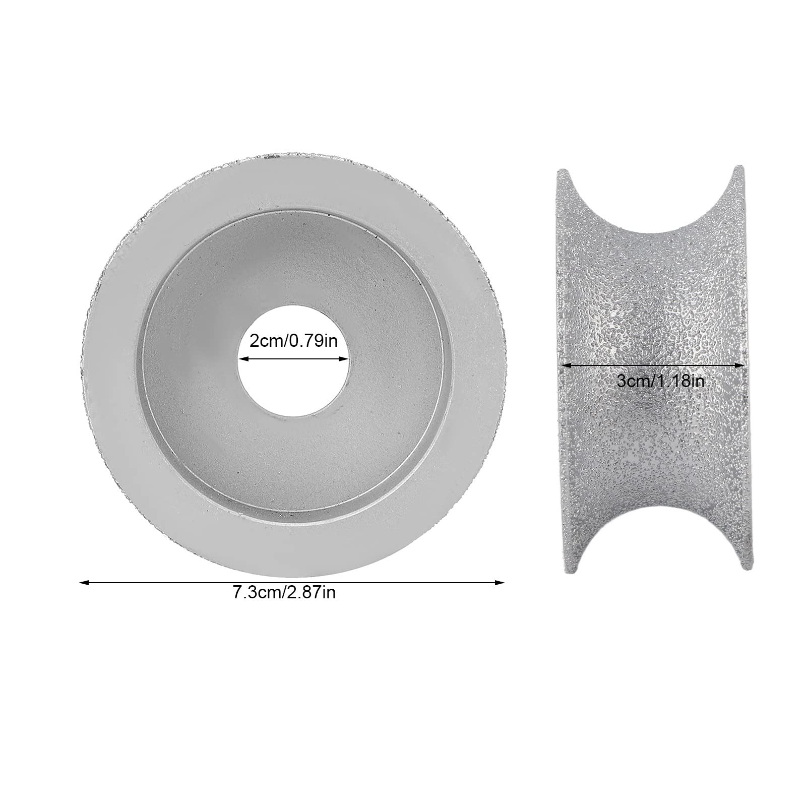 Joyzan Meule Diamantée Brasée, Concave Grinding Wheel Meule à Pierre Humide et Sèche Disque Abrasif Concave Meuler Quartz Artificielle Outil Convient uniquement aux broyeurs ayant un alésage de 20 mm