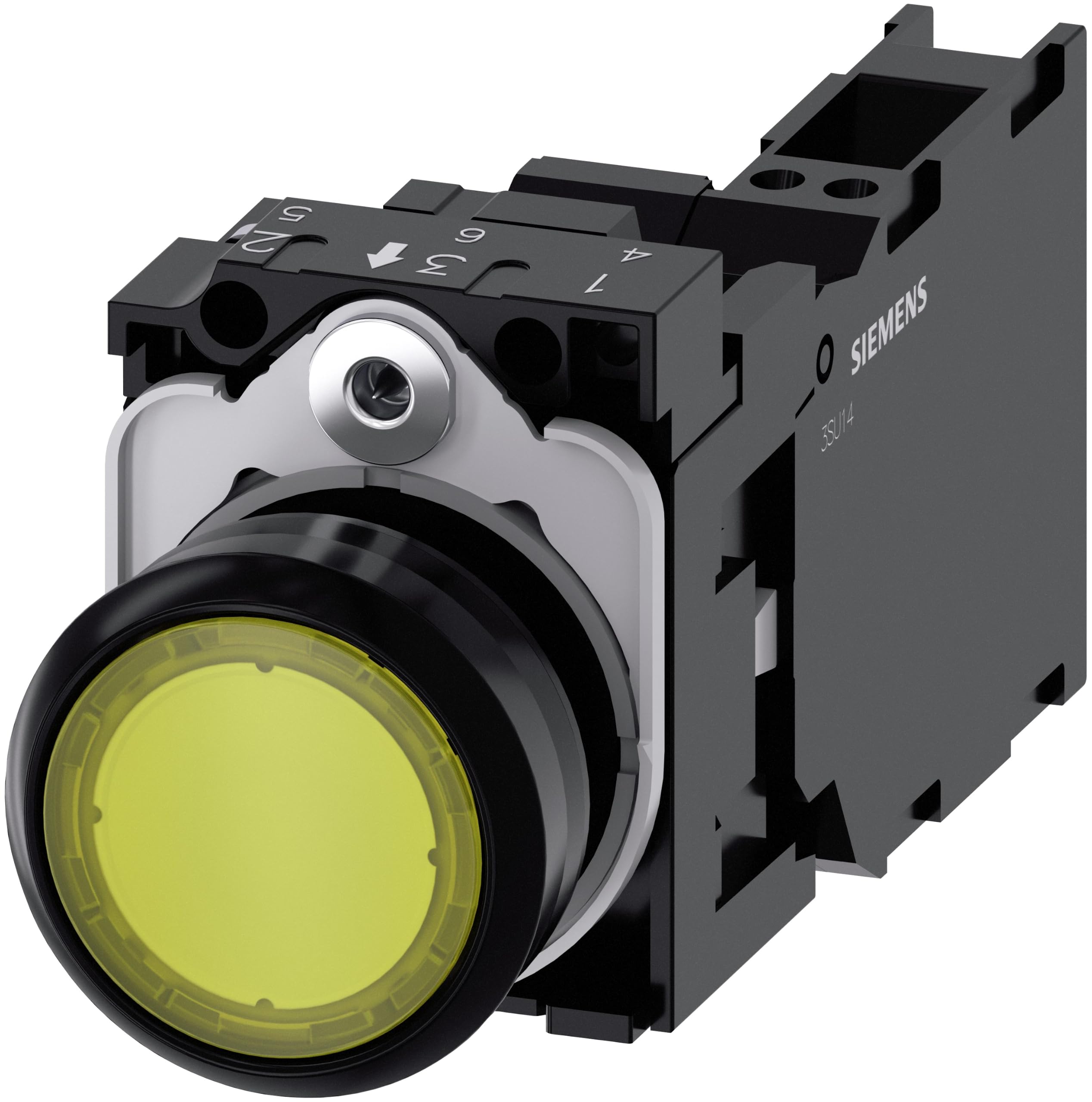 Siemens sirius - Pulsador redondo plastico amarillo 1na+1nc módulo led resorte