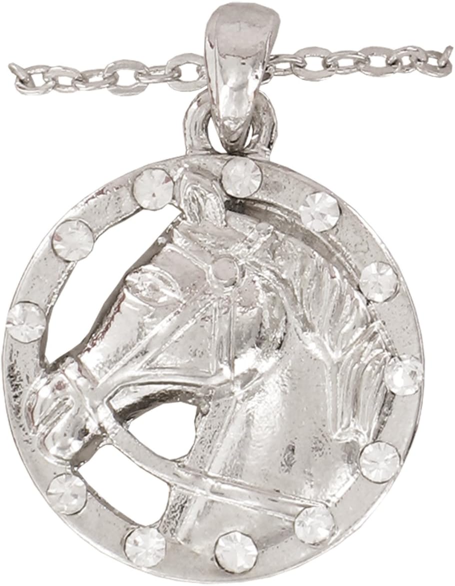 Cowgirl Glam Necklace with Western Hat Gift Box; Horse Head Pendant