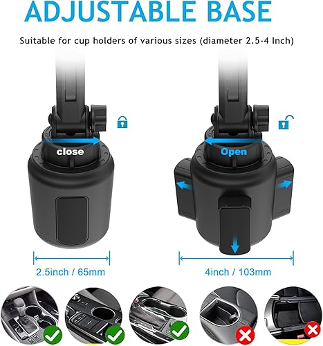 Miniatura 4 de Soporte para tablet para coche brazo ajustable en altura Portavasos para vehículocamión, soporte para tabletas para dispositivos de 4 a 12.9