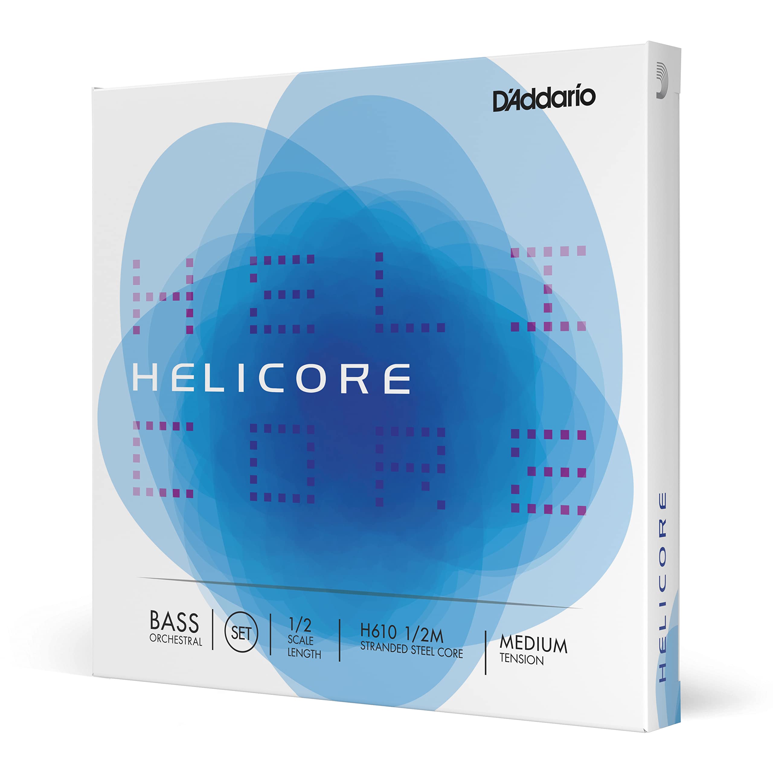 D'Addario Bowed Jeu de cordes pour contrebasse orchestre D'Addario Helicore, manche 1/2, tension Medium