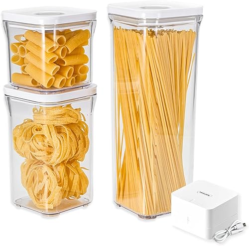 Miniatura 1 de VAKUEN Recipientes herméticos de alta calidad, tapa de sellado inteligente con un solo clic, 100% a prueba de fugas, mantiene los alimentos frescos