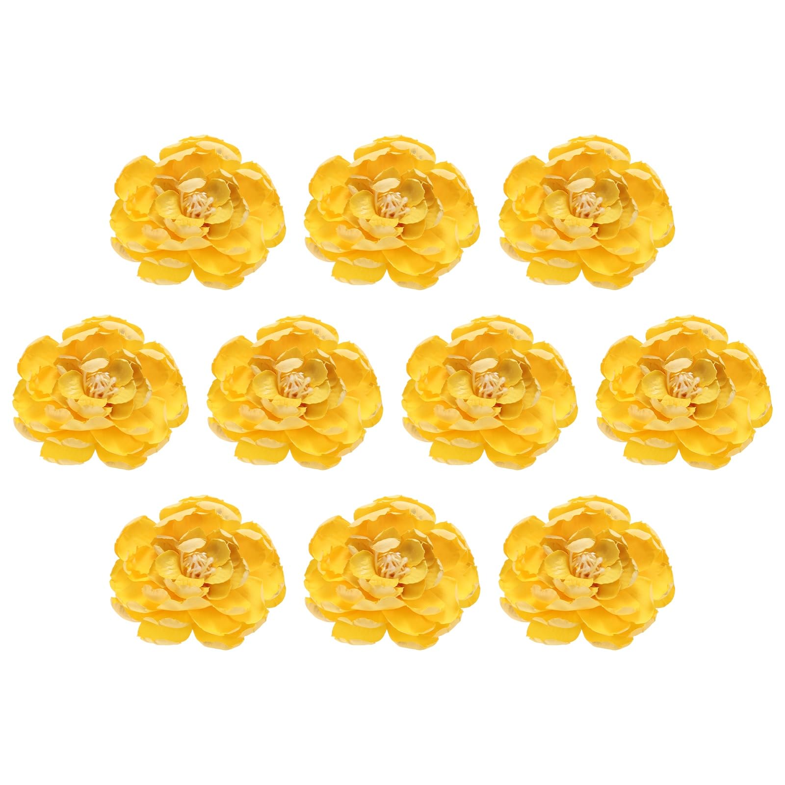 Pivoines artificielles en soie jaune pour décoration de mariage et fête