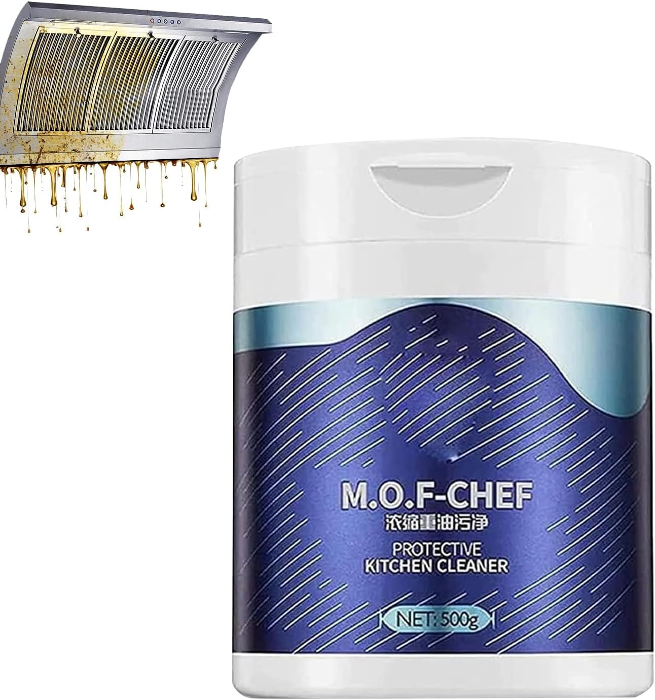 M.O.F-CHEF Protective Kitchen Cleaner, Mof Chef Cleaner Powder, Heavy Kitchen Duty Degreaser, Kitchen Oil Pollution Cleaning Powder, Mof Chef Cleaner Powder Kitchen (500g)