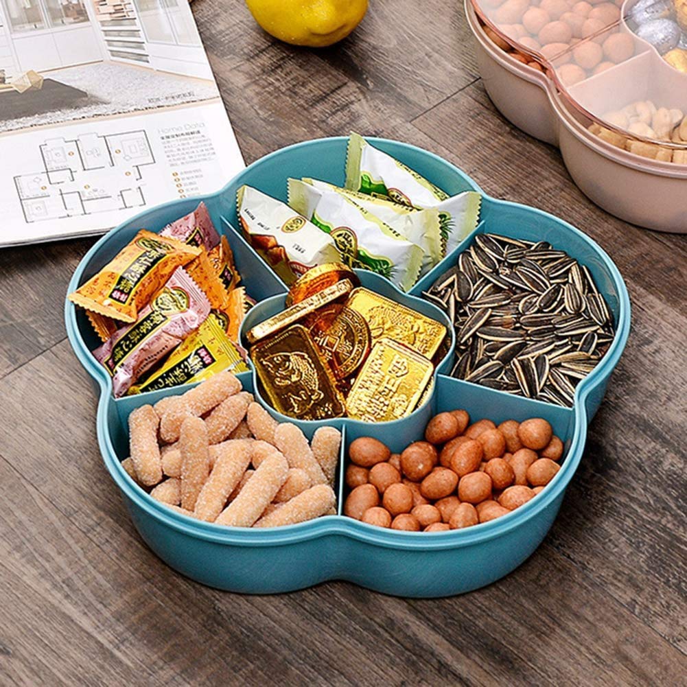 Amazon.co.jp: 蓋付きスナックトレイ | 5 つの個別の料理を備えた分割