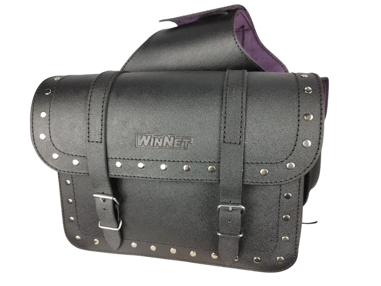 WinNet Coppia di 2 Borse Laterali da Moto Rigide in Pelle a Bisaccia Custom compatibili con Royal Enfield Super Meteor 650