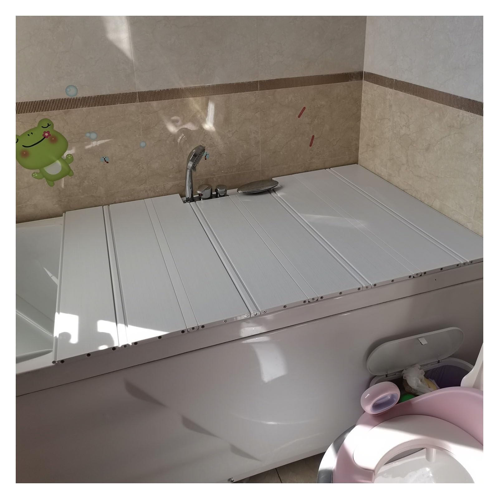 Funda plegable para bañera protectora contra suciedad: alfombrilla enrollable impermeable