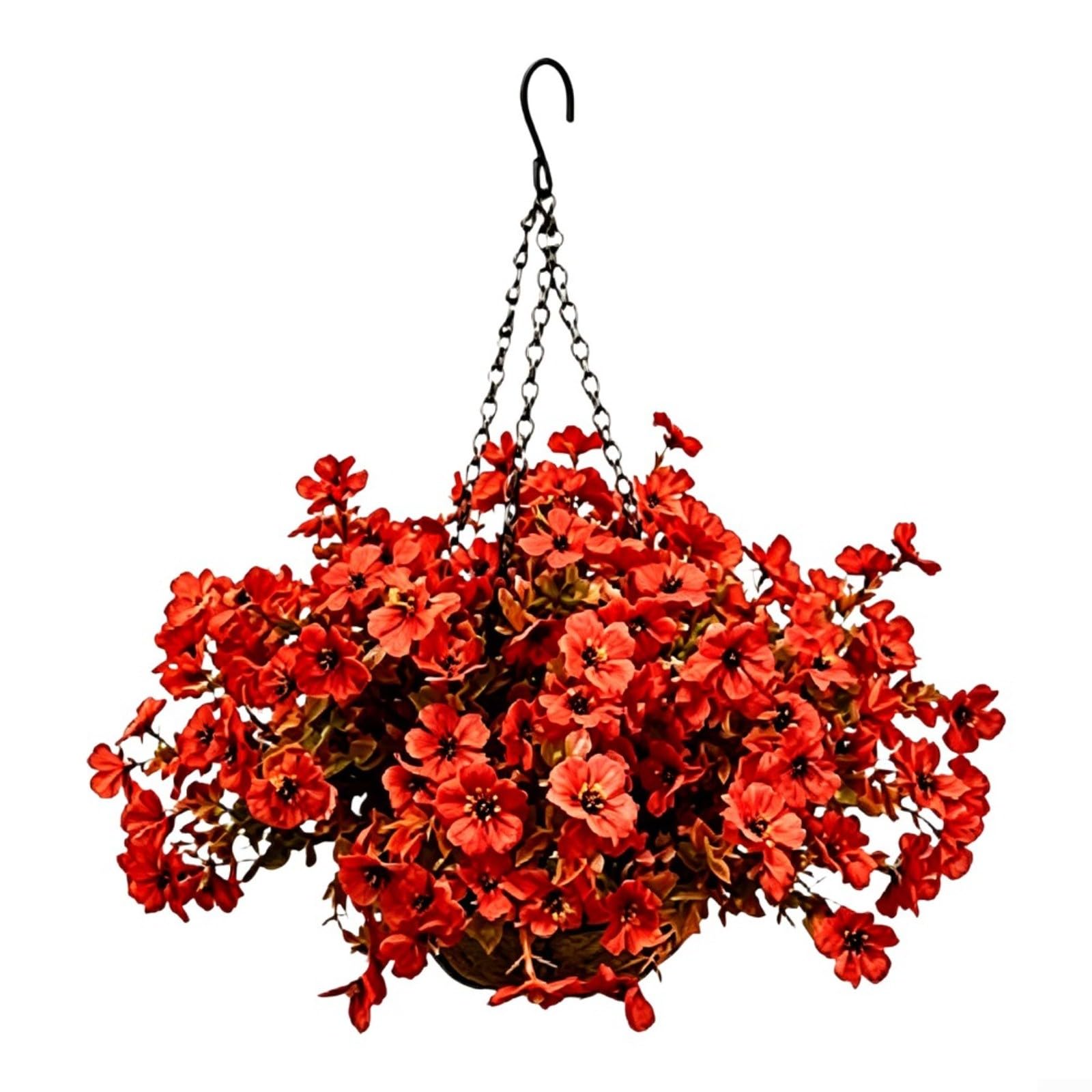 Panier suspendu Thanksgiving 45x40cm rouge plastique déco jardin automne