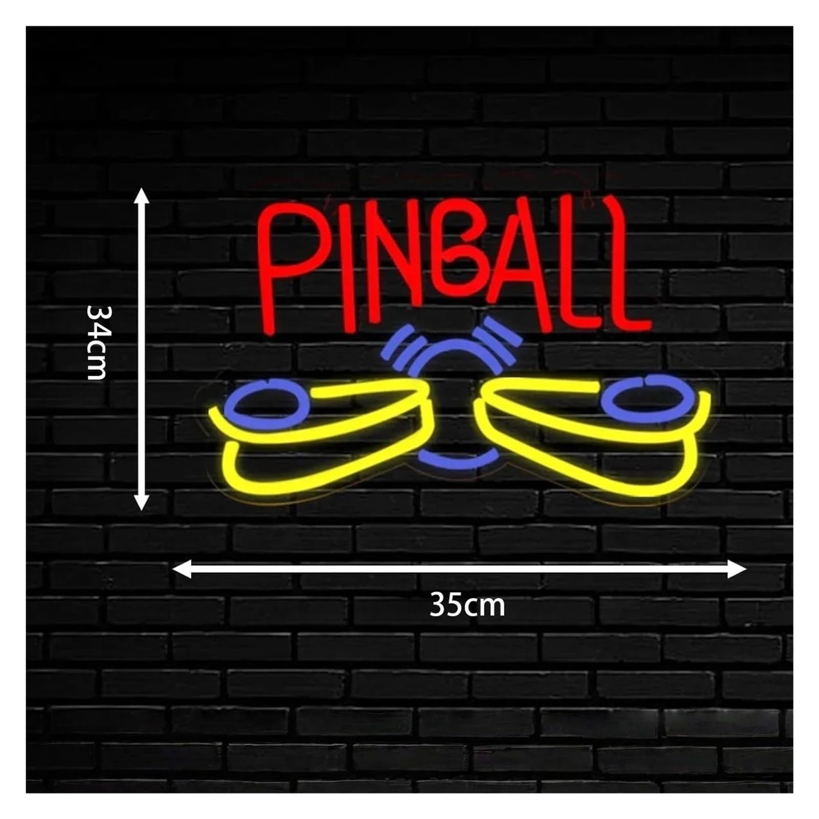 néon signe Enseigne Lumineuse USB À Intensité Variable Pinball Pour Salle De Jeux, Chambre, Bar, Salon, Fête D'anniversaire, Décoration Murale 35cmx34cm