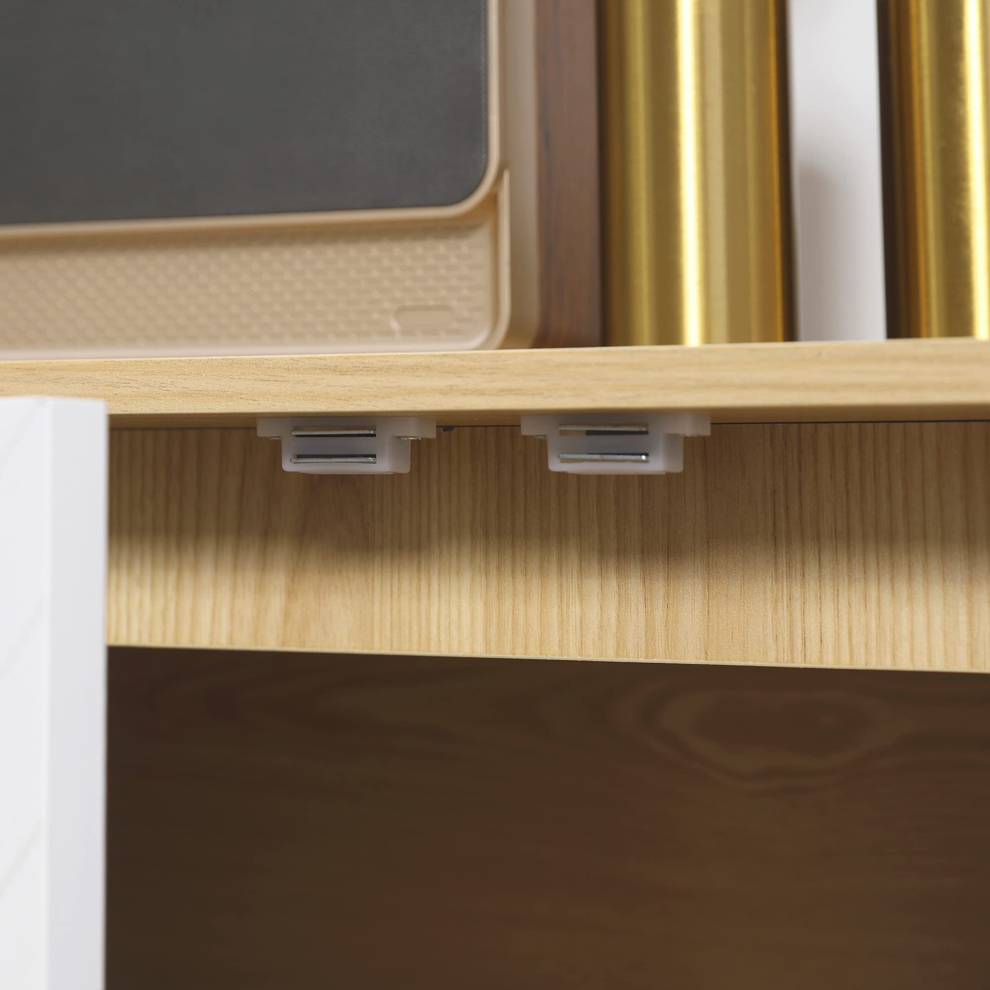 HOMCOM Moderno Armario Multiusos en Aglomerado y Madera de Pino con Estante Interno Ajustable en 3 Niveles, Mueble para Entrada Salón Cocina y Baño, 77x35x77,5 cm