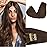 GOO GOO Tape in Hair Extensions Human Hair, 4A Chocolate Brown, 20inch 50g 20pcs, Skin Weft Seamless Invisible, Silky Straight with Thick Ends, Remy Human Hair
