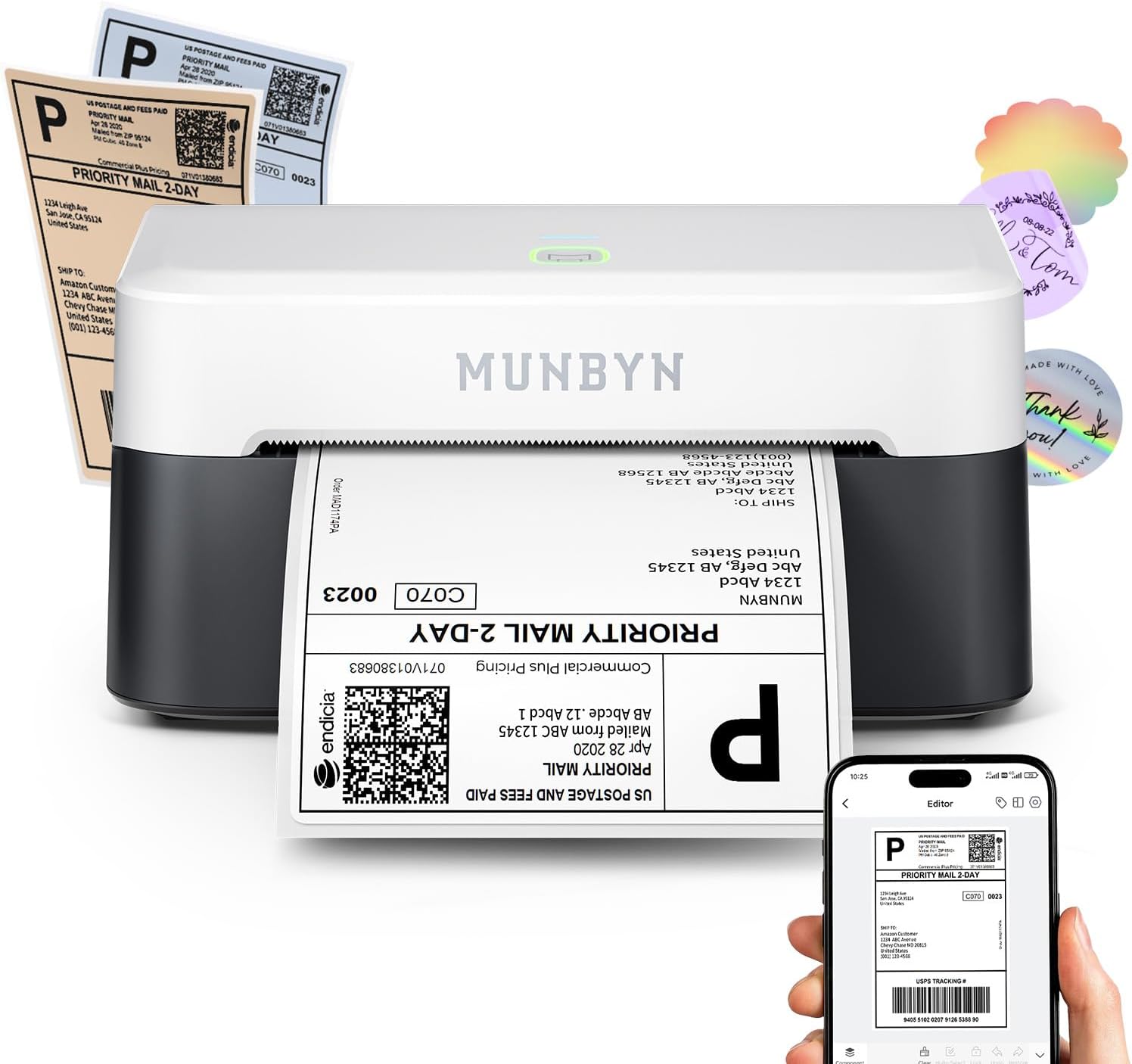MUNBYN RW403B quiet premium thermal printer