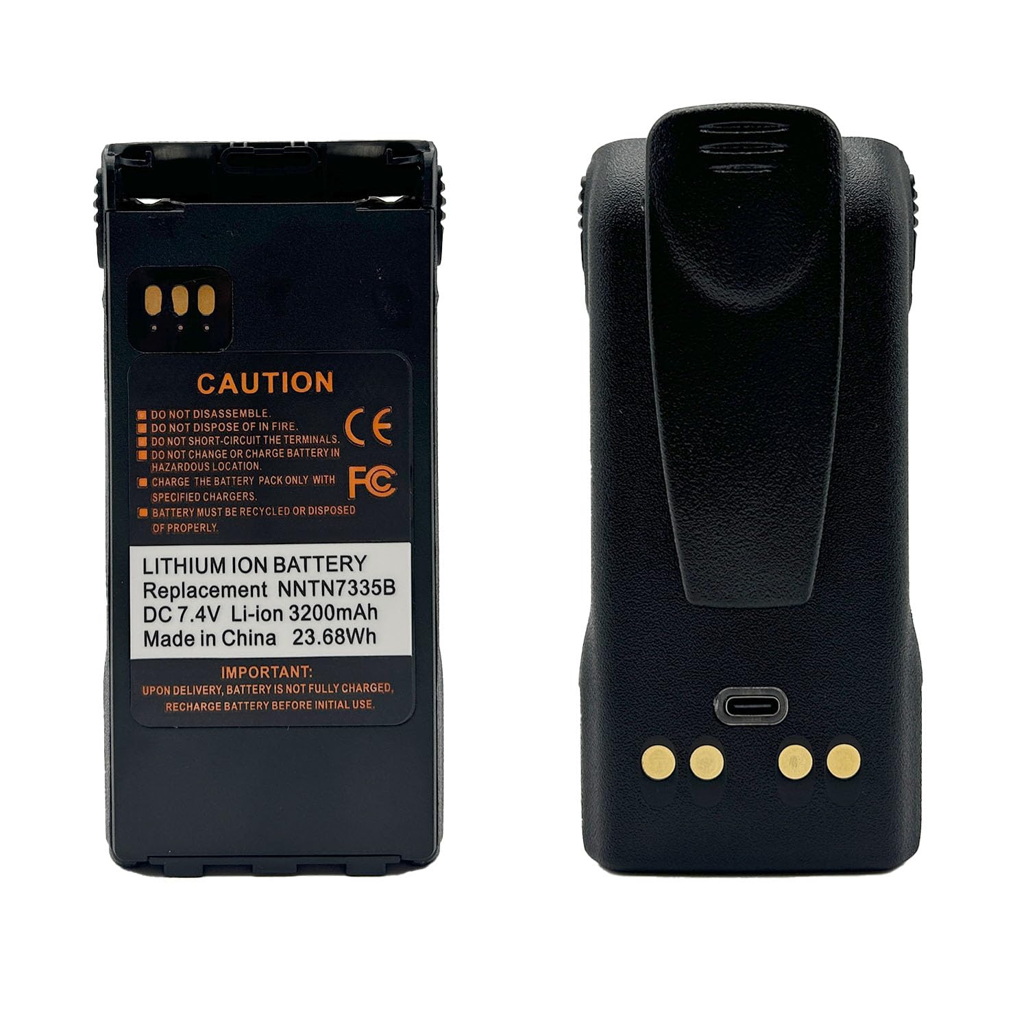 NNTN7335B NNTN7335 3200mAh Li-ion Battery with Type-C USB Charging Port Compatible with XTS1500 XTS2500 XTS2250 XTS2000 XTS1000 PR1500 MT1500 NTN9815 NTN9858 NTN9857C NTN9857B