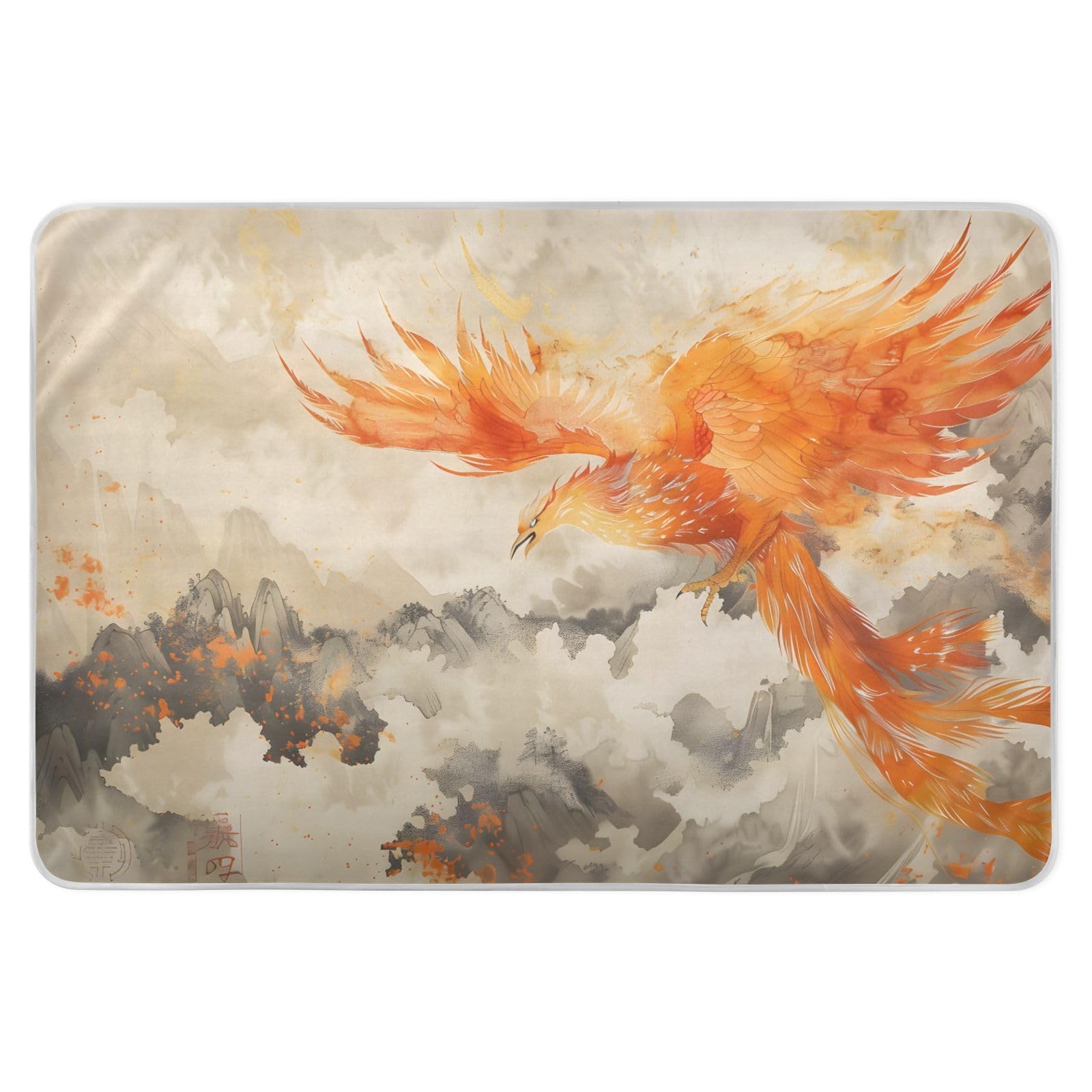 CEBUGI 34” x 52”Washable Underpads Heavy Absorbency Waterproof Incontinence Bed Pads Phoenix Pee Pads for Adults Kids and Baby